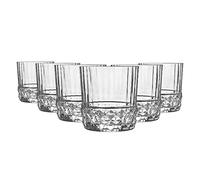 6x Clear 370ml America '20s Whisky Glasses - Vintage Art Deco Scotch Whisky Whisky Tumblers - by Bormioli Rocco
