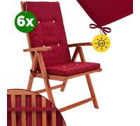 6x Cojínes de sillas Rojo Vanamo
