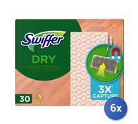 6x Paquete Swiffer Pañuelos De Repuesto Seco Madera Honey X 36