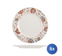 6X Plato De Cerámica Jacobeo De Mesa Redondo 31,5 Cm, Multicolor