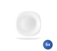 6x Platos De Vidrio Opalino Parma Blanco Fruta Cm20