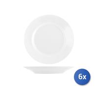 6x Platos Simples Saturnia Tivoli Blanco Porcelana Para Mesa 26 Cm