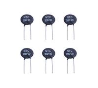 6X Termistor 20D-20 NTC para Limitar la Corriente de Entrada del Lastre de la Fuente de Alimentación CFL, Negro