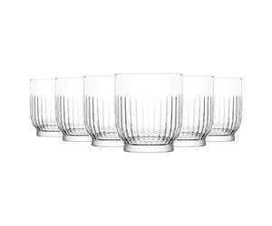 6x Tokyo 330ml Vasos de Whisky - Vidrio Pasada de Moda Escocesa Borbón Ron Vasos para Beber Cócteles Conjunto de Caja de Regalo - by LAV