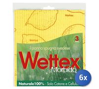 6x Wettex Paño Esponja Suave Gasa 3 Piezas Color Amarillo