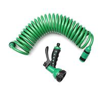 7.5 m Flexible Enrollado En espiral Jardín Lavado de automóviles Agua limpia Manguera 7 Patrón Boquilla rociadora Para el hogar Lavado de automóviles Jardín Agua