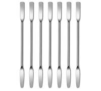 7 Pcs Cucharas Medidoras 15 cm, Inoxidable Doble Extremo Cucharas Raspadora, con Punta Cuadrada y Redonda, Antiadherente, Fácil de Limpiar, Espátula para Mezclar Cosméticos, Arte Uñas y Laboratorio