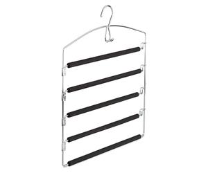 7 perchas para pantalones y ropa, diseño que ahorra espacio, múltiples usos, metal, acolchadas, dimensiones: 44,5 x 37 x 2,7 cm, color plateado/