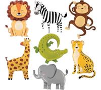 7 Piezas Globos Animale, XXL Globos De Animales De La Selva, Globo de Papel Aluminio Animal, Gigante Globos Animales de la Selva, para Niños Fiesta de Cumpleaños Deco, Selva Tema Decoración Fiestas