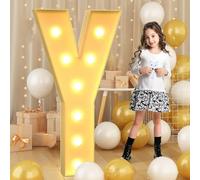 70 cm - 2.3 pies de letra gigante LED Y iluminada, letrero de marquesina de mosaico con luces, lámparas de letras LED para San Valentín, cumpleaños, Navidad, Año Nuevo