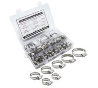 71 Piezas Abrazaderas de Manguera de Rango Ajustable de 6-38 mm Surtido de Clips de Tubería de aAcero Inoxidable con Destornillador y Estuche de Almacenamiento, 7 Tamaños