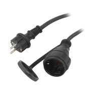 71475 Cable de extensión Hembras: 1 PVC negro 3x1,5mm2 10m 10A Goobay