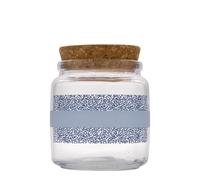 750 ml tarro de vidrio con corcho 'Giara', motivo: Naturalmente azul, boca: corcho