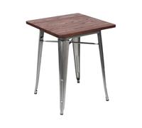 7H SEVEN HOUSE 7house - Mesa de Comedor Industrial Cuadrada de Madera y Acero 60x60x76cm