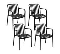7H SEVEN HOUSE 7house Pack de 4 Sillas Apilables de Exterior con Reposabrazos Kaia en Polipropileno