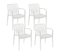 7H SEVEN HOUSE 7house Pack de 4 Sillas Apilables de Exterior con Reposabrazos Kaia en Polipropileno