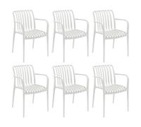 7H SEVEN HOUSE 7house Pack de 6 Sillas Apilables de Exterior con Reposabrazos Kaia en Polipropileno
