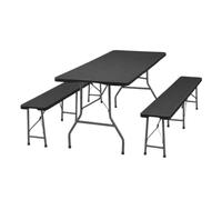 7H SEVEN HOUSE Conjunto Plegable Mesa con 2 Bancos de 180cm Catering 7house