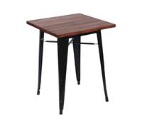 7H SEVEN HOUSE Mesa de Comedor Industrial Cuadrada de Madera y Acero 60x60x76cm 7house