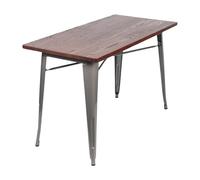 7H SEVEN HOUSE Mesa de Comedor Industrial Rectangular de Madera y Acero 120x60x76cm 7house