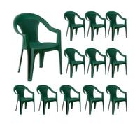 7H SEVEN HOUSE Pack 12 Sillas con Reposabrazos Stack 52x40x82cm 7house