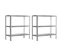 7house Pack 2 Estanterías Modulares Metálicas SteelSmart con 3 Baldas 120kg 70x30x70cm 7house