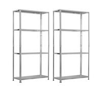 7H SEVEN HOUSE Pack 2 Estanterías Modulares Metálicas SteelSmart con 4 Baldas 160kg 145x30x70cm 7house