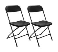 7H SEVEN HOUSE Pack 2 Sillas Plegables de Resina Garden Negro 45x44.5x79cm 7house