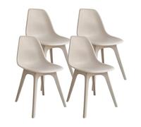 7H SEVEN HOUSE Pack 4 Sillas de Comedor Nórdicas Aroa en Polipropileno para Interior y Exterior 7house