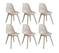 7house Pack de 6 Sillas de Comedor Nórdicas Aroa en Polipropileno para Interior y Exterior 7house