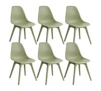 7house Pack de 6 Sillas de Comedor Nórdicas Aroa en Polipropileno para Interior y Exterior 7house