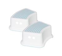7H SEVEN HOUSE Pack de 2 Escalones Infantiles de 1 Peldaño 35x25x13cm TinySteps Blanco/Azul 7house