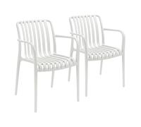 7H SEVEN HOUSE Pack de 2 Sillas Apilables de Exterior con Reposabrazos Kaia en Polipropileno 7house