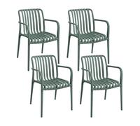 7H SEVEN HOUSE Pack de 4 Sillas Apilables de Exterior con Reposabrazos Kaia en Polipropileno 7house