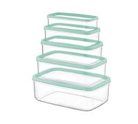 7H SEVEN HOUSE Set 5 Recipientes Herméticos para Alimentos, de Forma Rectangular 7house