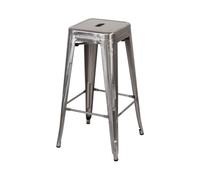 7H SEVEN HOUSE Taburete Medio Industrial Apilable de Acero 43x43x76cm