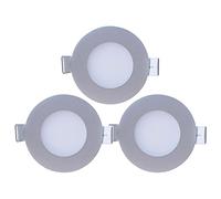 7H SEVENON Pack 3 Mini Downlight LED Ultraslim Empotrable Redondo 4W 300lm Ø7cm 4000K Aluminio
