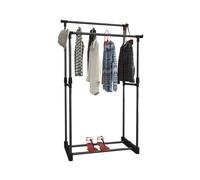 7house Burro Perchero Doble con Zapatero Ergo Negro 77x39x157cm 7house