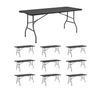 7house MegaPack 10 Mesas Plegables Portátiles Resina 180cm 7house