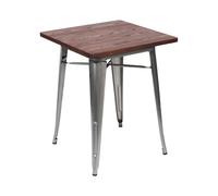 7house Mesa de Comedor Industrial Cuadrada de Madera y Acero 60x60x76cm 7house
