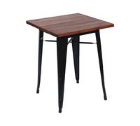 7house Mesa de Comedor Industrial Cuadrada de Madera y Acero 60x60x76cm 7house