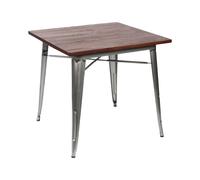 7house Mesa de Comedor Industrial Cuadrada de Madera y Acero 80x80x76cm 7house