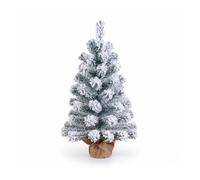7house Mini Árbol de Navidad Nevado Boreal con Base de Yute 60cm 7house