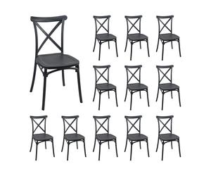 7house Pack 12 Sillas para Catering Apilables Charlotte 50x44x87.5cm 7house