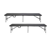 7house Pack 2 Bancos Plegables Catering Negro 180x28x43cm 7house