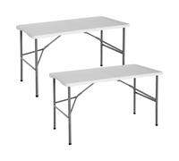 7house Pack 2 Mesas Plegables Portátiles Resina 122cm Blanco 7house