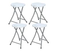7house Pack 4 Taburetes Plegables de Resina y Acero 31x45cm Blancos 7house