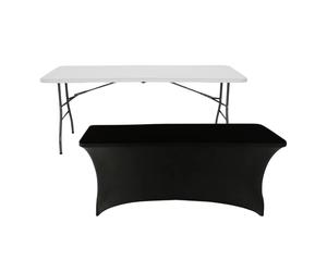 7house Set Mesa Plegable Rectangular con Funda para Catering 240x74cm 7house