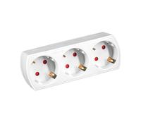 7hSevenOn Adaptador/Conector 3 Tomas Schuko Frontal Blanco 7hSevenOn