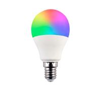 7hSevenOn Premium Bombilla LED Esférica Smart WiFi E14 5W Equi.35W 450lm RGBWW Regulable vía Smartphone/APP 25000H 7hSevenOn Premium